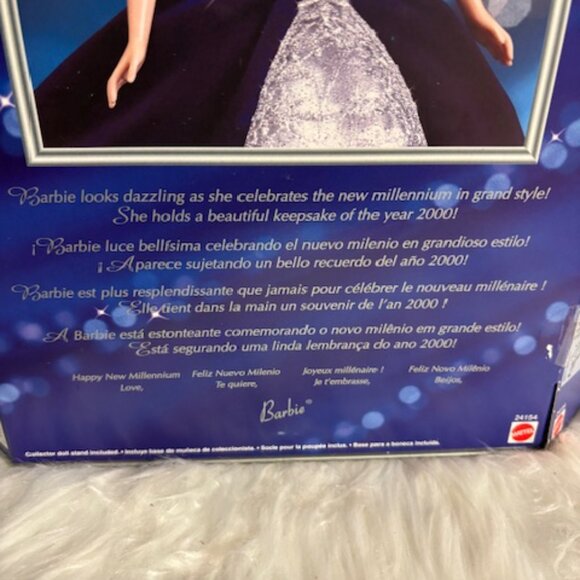 2000 Princess Millennium Barbie Silver Blue Gown Collector Edition Rare Box - Picture 8 of 8
